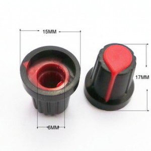 Potentiometer Knob Cap Plastic Red & Black